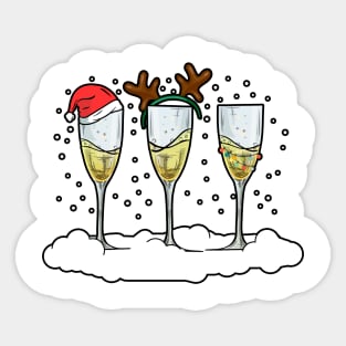 Funny Christmas Men Women Champagne Ugly Christmas Sticker
